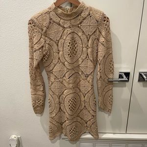 Beige lace dress
